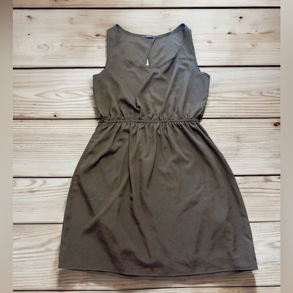 Vintage Y2K Mini Dress Women’s XS ( Tag M) Dark Brown Sleeveless Cutout Babydoll